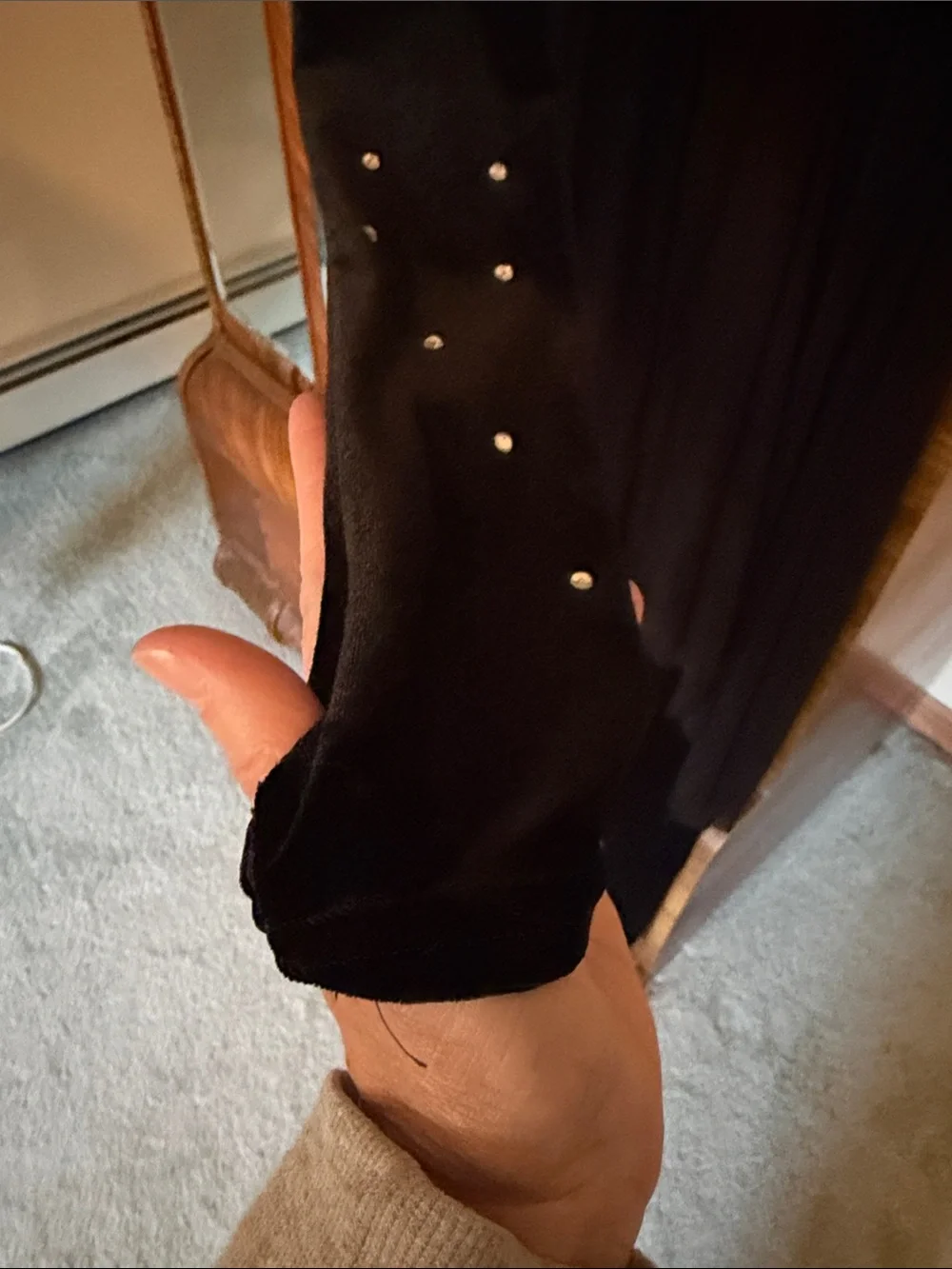 Black Velour One-Shoulder Jumpsuit with Chiffon Overlay Size Child Large